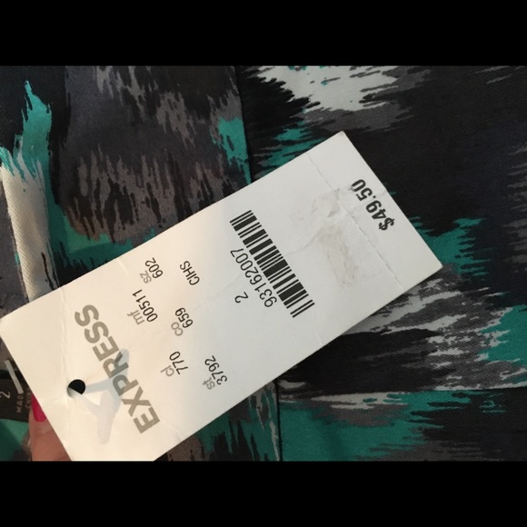 NWT Express Pencil Skirt Size 2 Black & Green/Blue - Picture 12 of 12